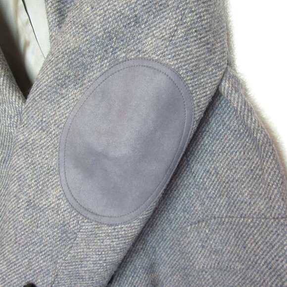 Pendleton Men's 42L Wool & Suede Sport Coat Gray Elbow Patches Academia Western - Picture 2 of 12